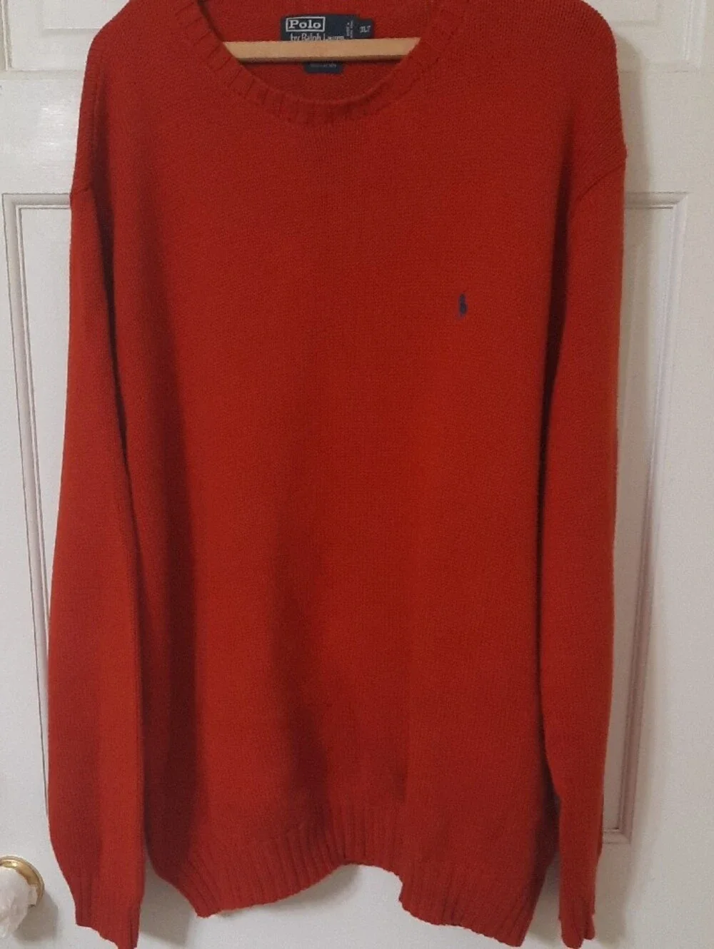Polo by Ralph Lauren Men’s Bright Red Crewneck Sweater